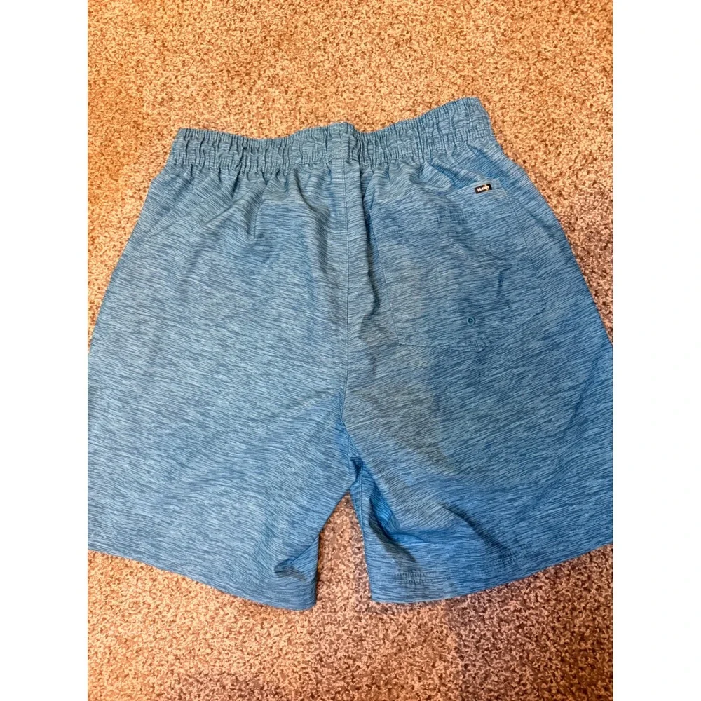 Hurley Mens Teal Space Dye Swim Shorts Medium Compression Liner Trunks